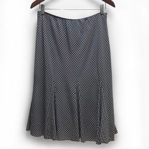 Silk Lauren houndstooth skirt, bias cut w/ godets